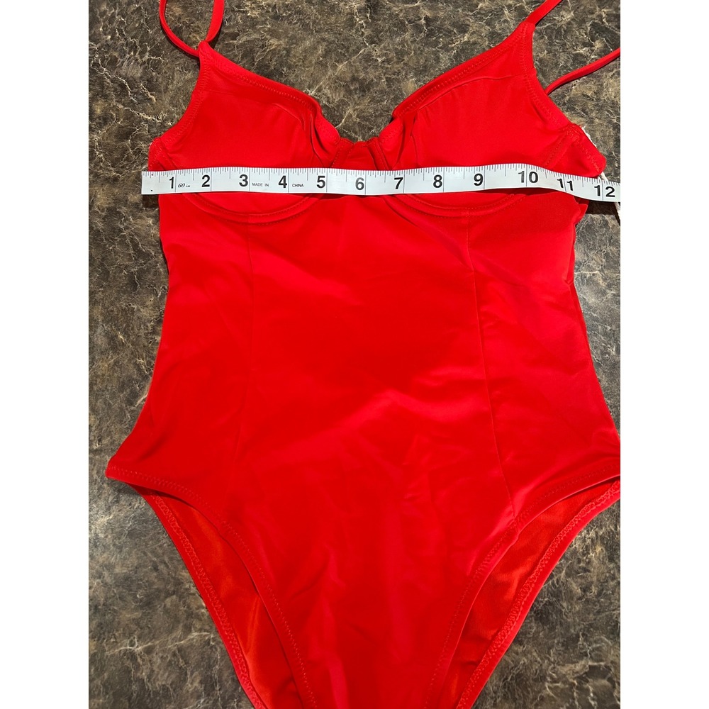 Good American Always Fits Underwire One Piece Swimsuit Bright Poppy Red Size 0 - Picture 2 of 8